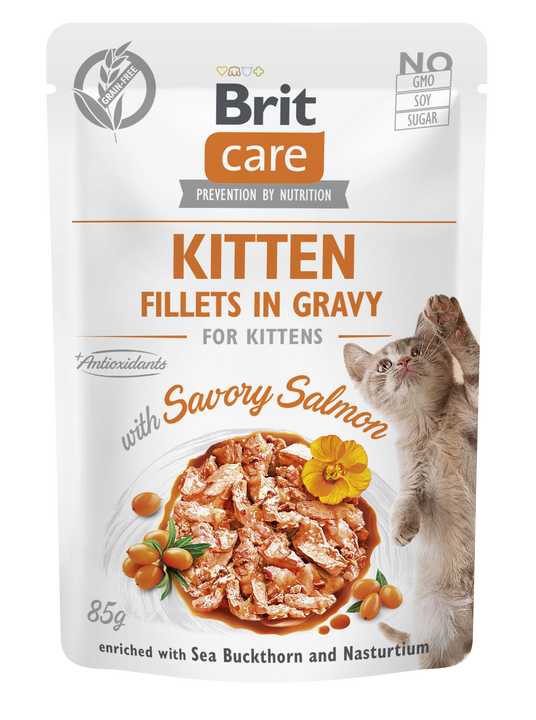 BRIT CARE KITTEN FILLETS IN GRAVY canned food (85gr) 