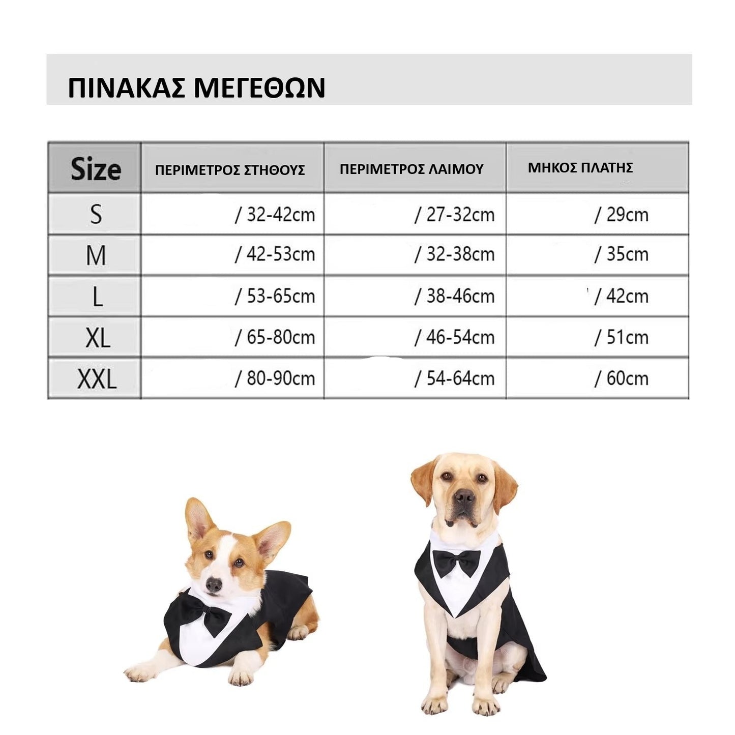 Big VOU tuxedo dog clothes