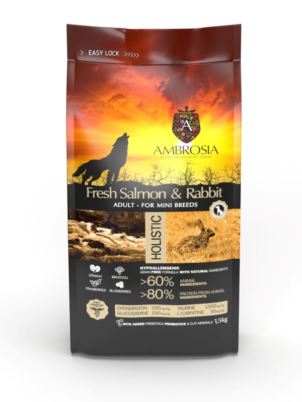 Ambrosia GrainFree Adult Fresh Salmon-Rabbit dry dog ​​food