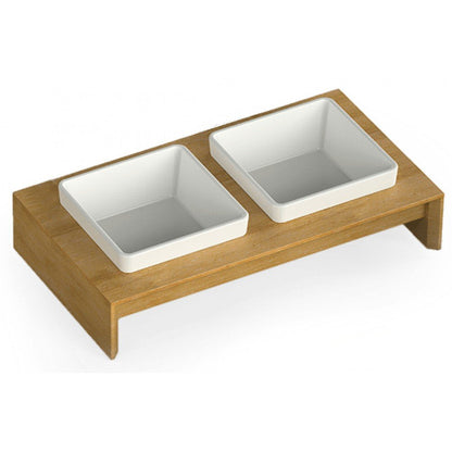 Double Dinner SQUARE dog-cat bowl