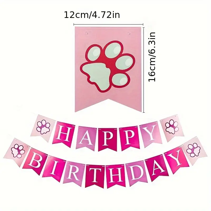 PAW BIRTHDAY decorative dog cat birthday garland