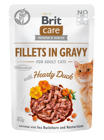 Κονσέρβα για γάτες BRIT CARE FILLETS IN GRAVY (85gr)(πολλές γεύσεις)