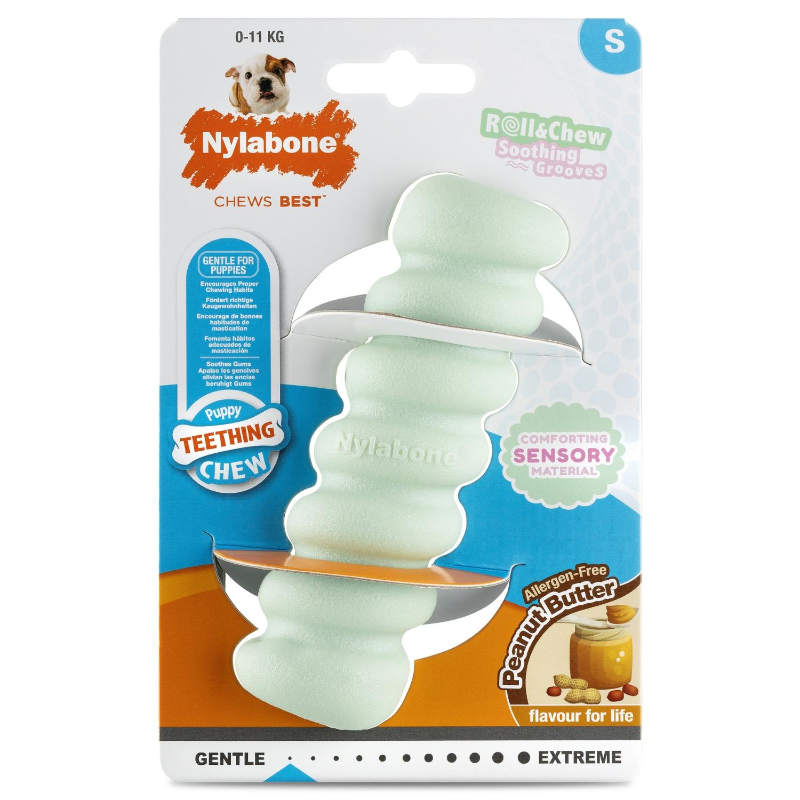 Παιχνίδι σκύλου Nylabone Roll & Chew Soothing Grooves Peanut Butter (S)