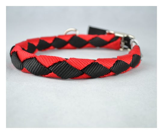 Two-tone braid dog collar