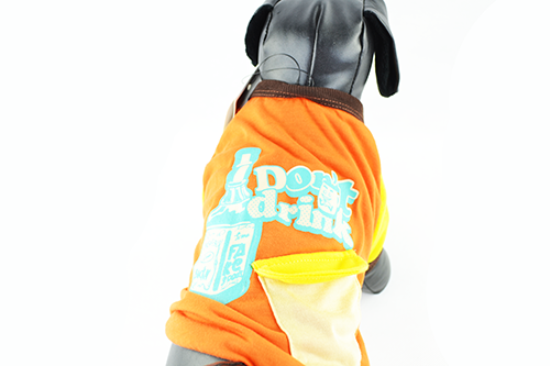 Dog clothes orange DON'T DRINK