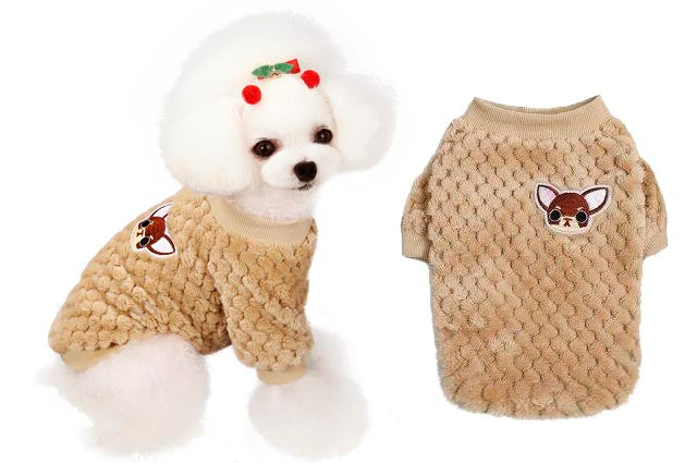 MINI BROWN fleece dog clothes