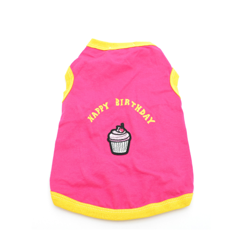 Dog clothes T-Shirt BIRTHDAY PINK MUFFIN