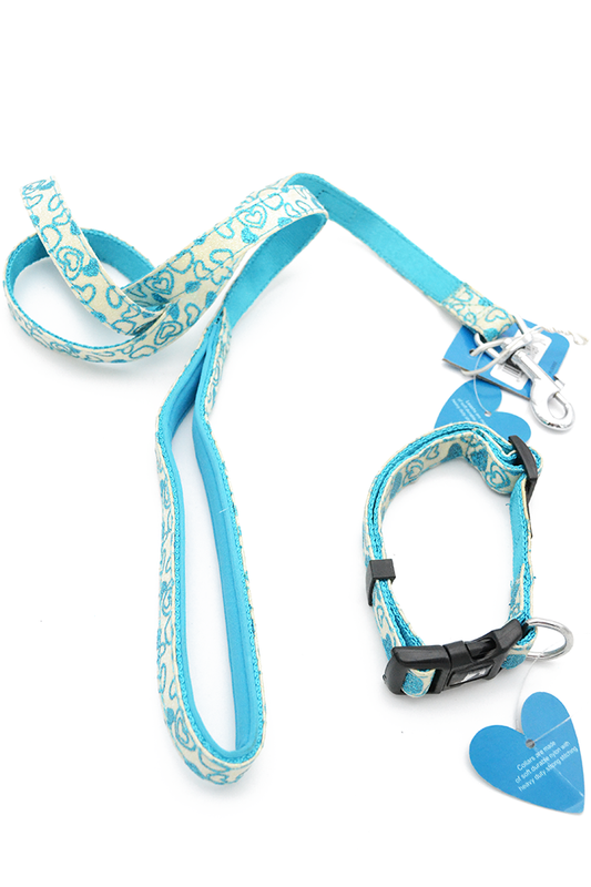 Petler Blue Love dog collar set