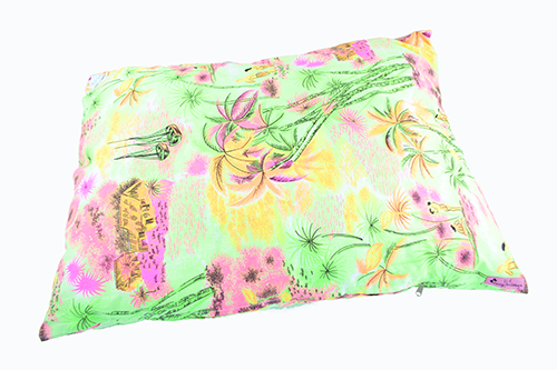 Dog-cat pillow green with palm trees