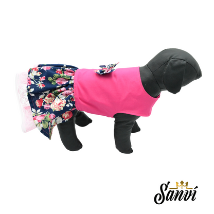 Ρούχο σκύλου φόρεμα SANVI BEAUTIFUL FLOWERS